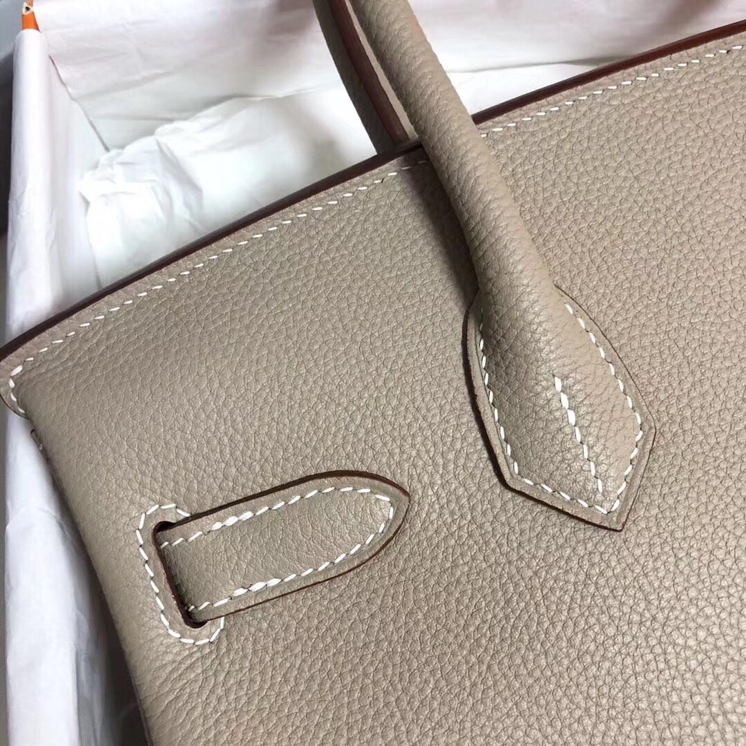 Hermes Birkin 35CM Togo Leather Handbag Origan Grey